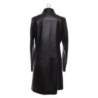 Jil Sander Leather coat in dark brown