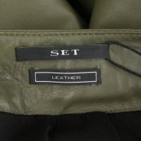Set Skirt Leather in Olive