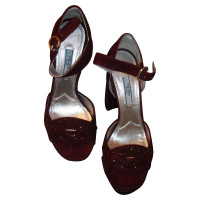 Prada Sandals 36 bordeaux Glitter Plateau