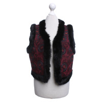 Antik Batik Gilet avec garniture en fourrure