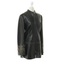 Escada Black leather jacket with studs