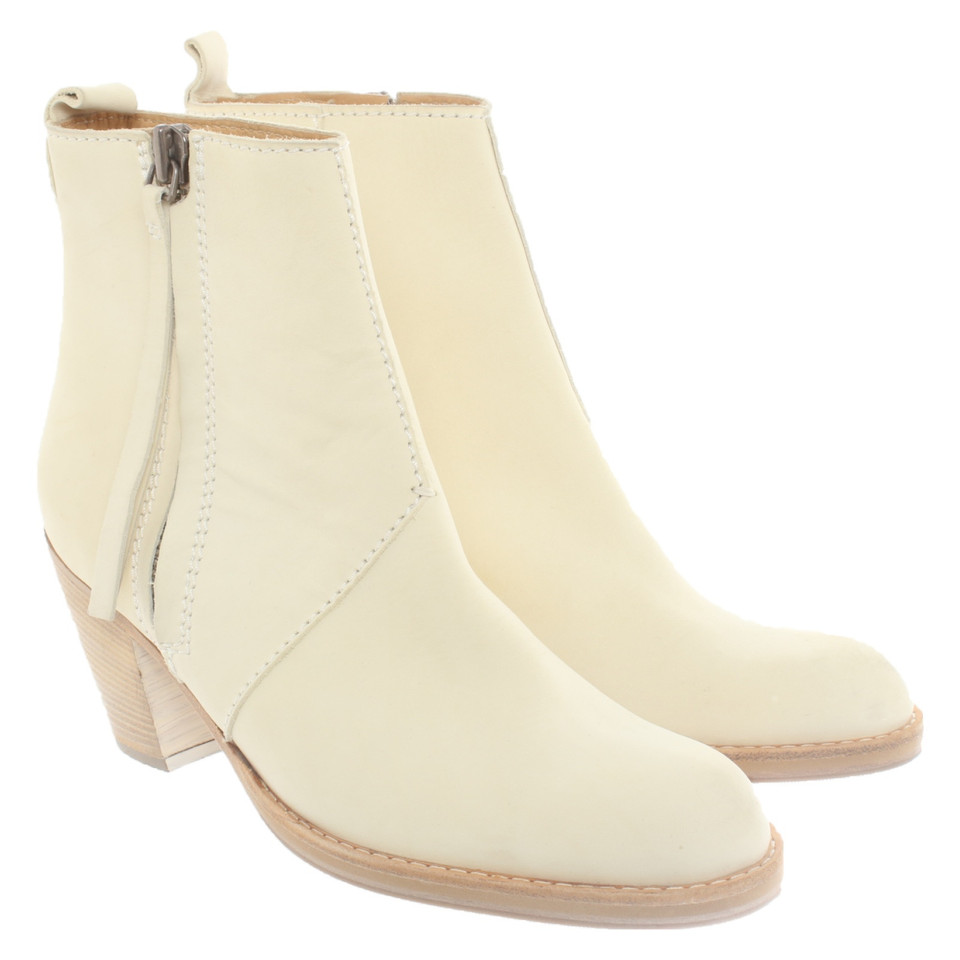 Acne Ankle boots Leather in Cream