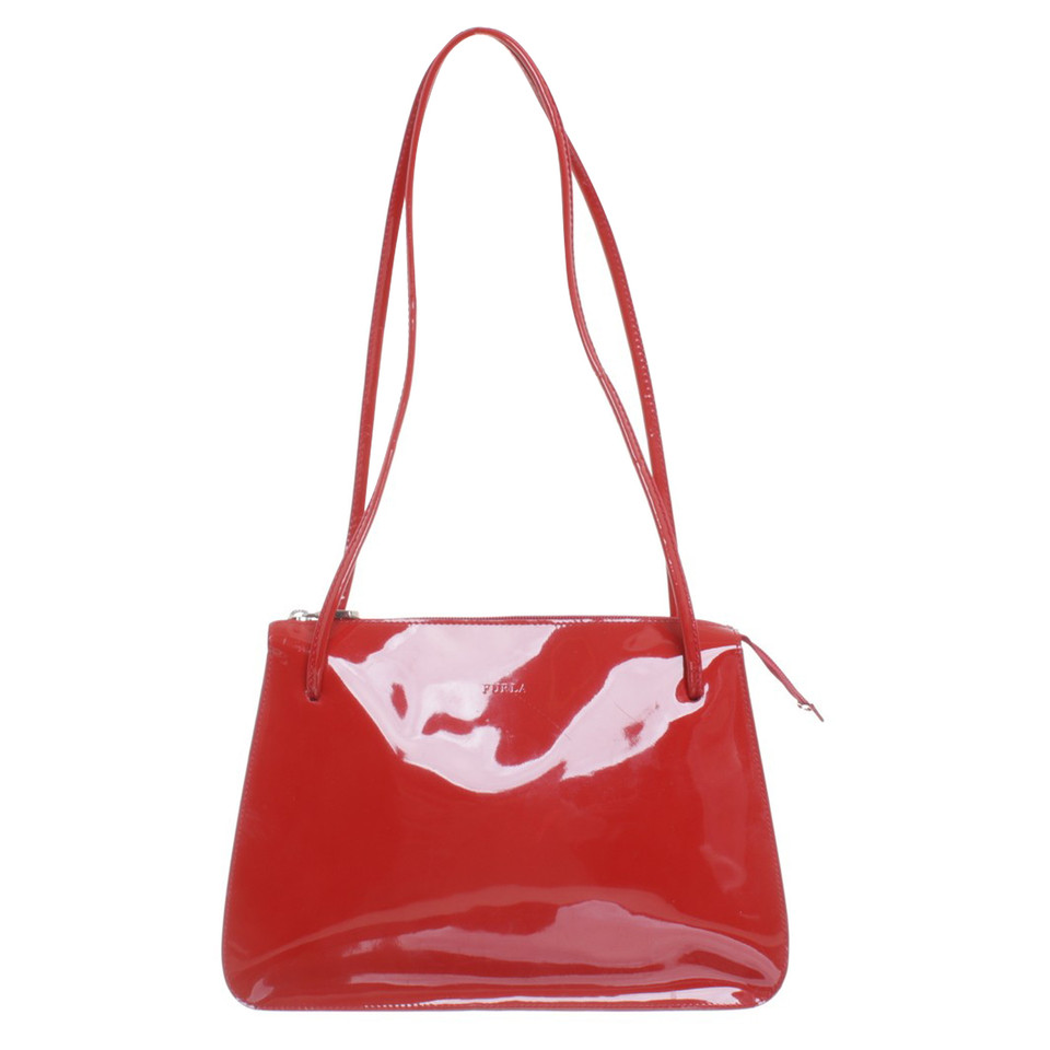 Furla Patent leather handbag in red - Buy Second hand Furla Patent ...