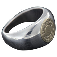 Hermès anello CLOU DE SELLE argento e oro