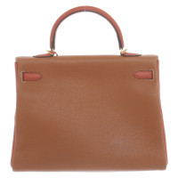 Hermès Kelly Bag 35 in Pelle in Marrone