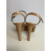 Giorgio Armani Sandals Patent leather in Beige