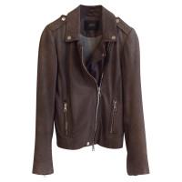 Set Leather Jacket in Taupe