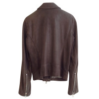 Set Leather Jacket in Taupe