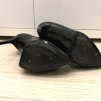 Yves Saint Laurent Tronchetto talons verni noir 15cm