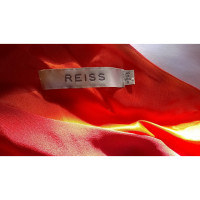Reiss Robe en soie rouge corail