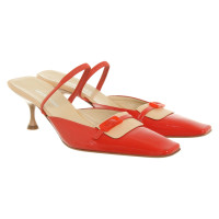 Sergio Rossi Pumps/Peeptoes aus Lackleder in Rot