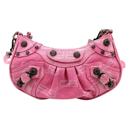 Balenciaga Le Cagole Bag aus Jeansstoff in Rosa / Pink