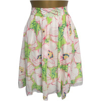 Moschino Cheap And Chic White Floral Cotton & Silk Skirt