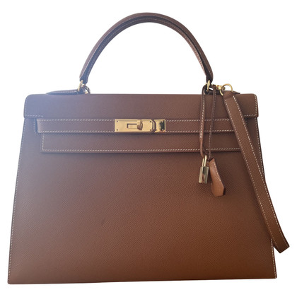 Hermès Kelly Bag 40 Leather in Brown