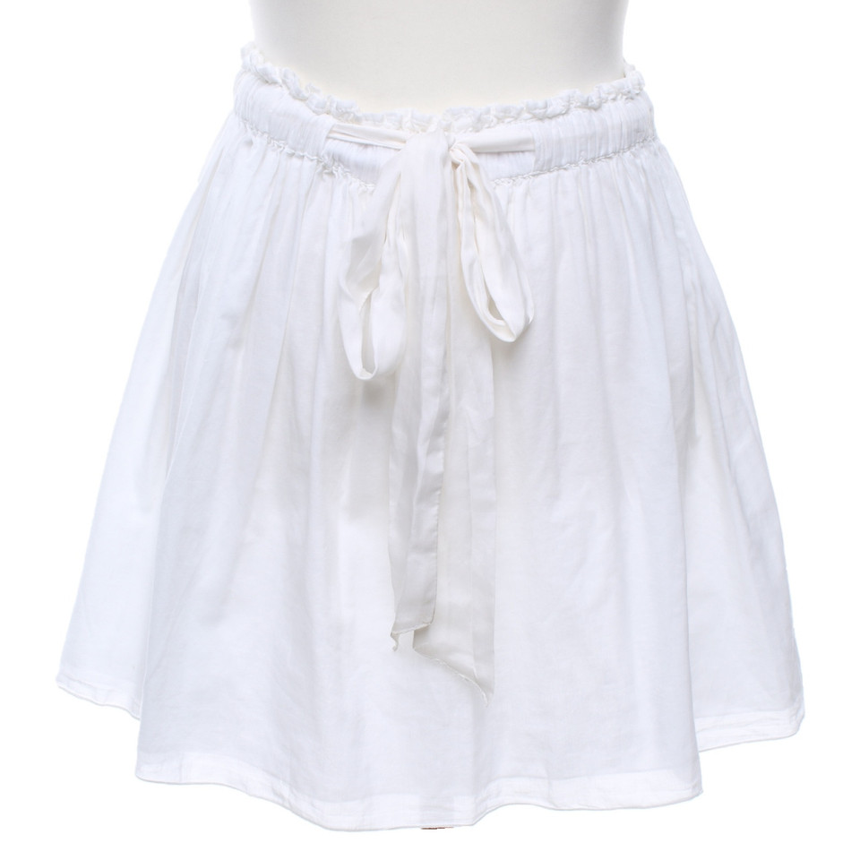 Velvet Skirt Cotton in White