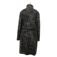 Hugo Boss Cappotto di lana in bianco e nero