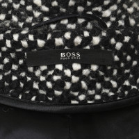 Hugo Boss zwart-wit wollen jas