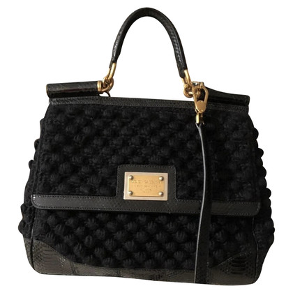 Dolce & Gabbana Miss Sicily Heritage Lace Bag in Nero