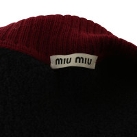 Miu Miu Short-sleeved sweater in dark blue