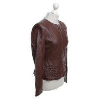 Elisabetta Franchi Leather jacket in brown