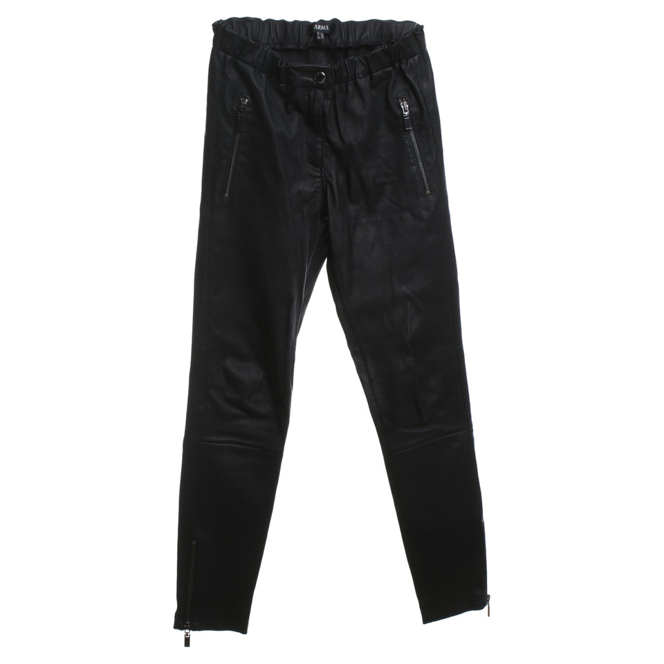 Arma Pantalon en cuir en noir