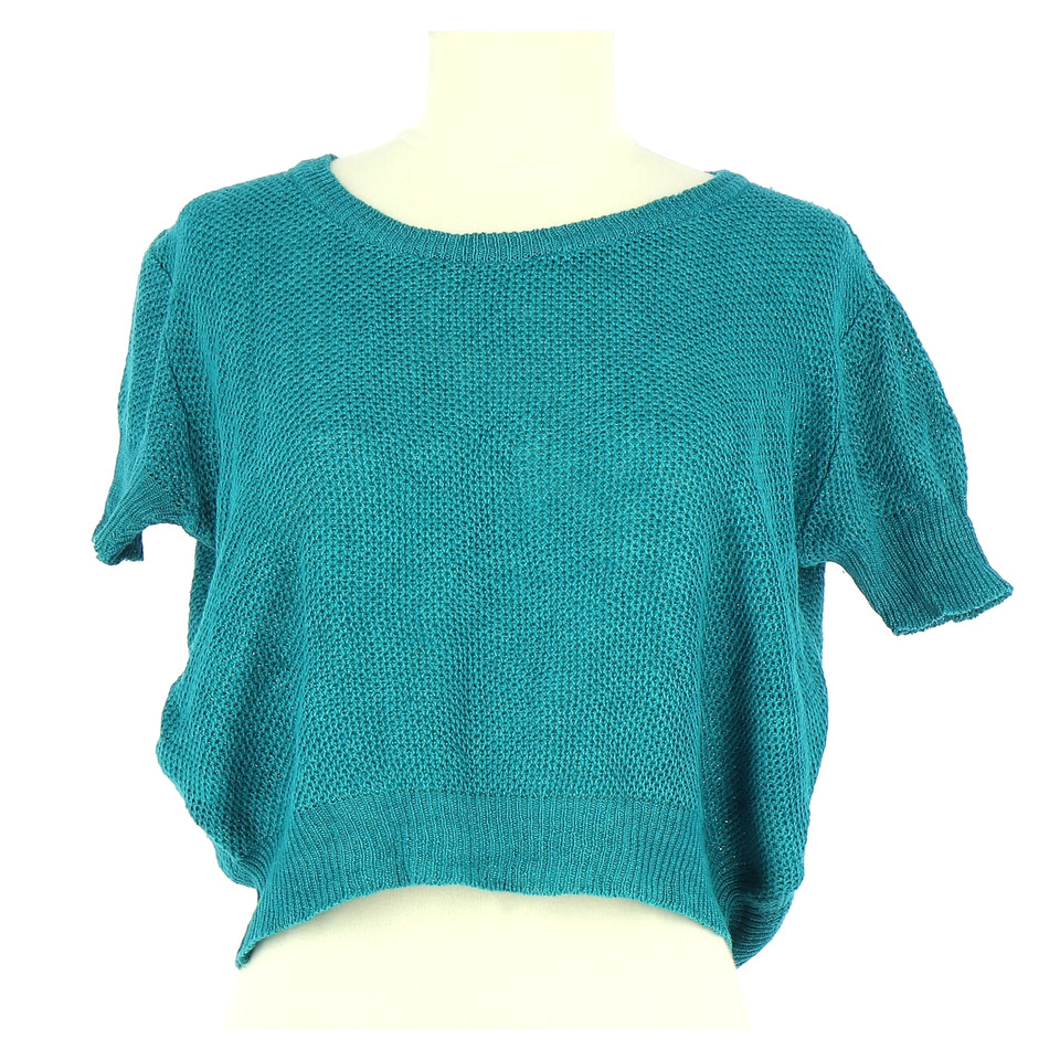 Agnès B. Short-sleeved sweater in turquoise