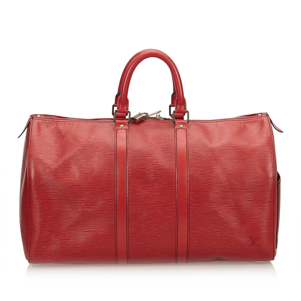 Louis Vuitton Keepall 50 Leer in Rood