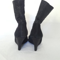 Acne Black peep toe leather boot