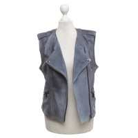Barbara Bui Leather vest with jeans print