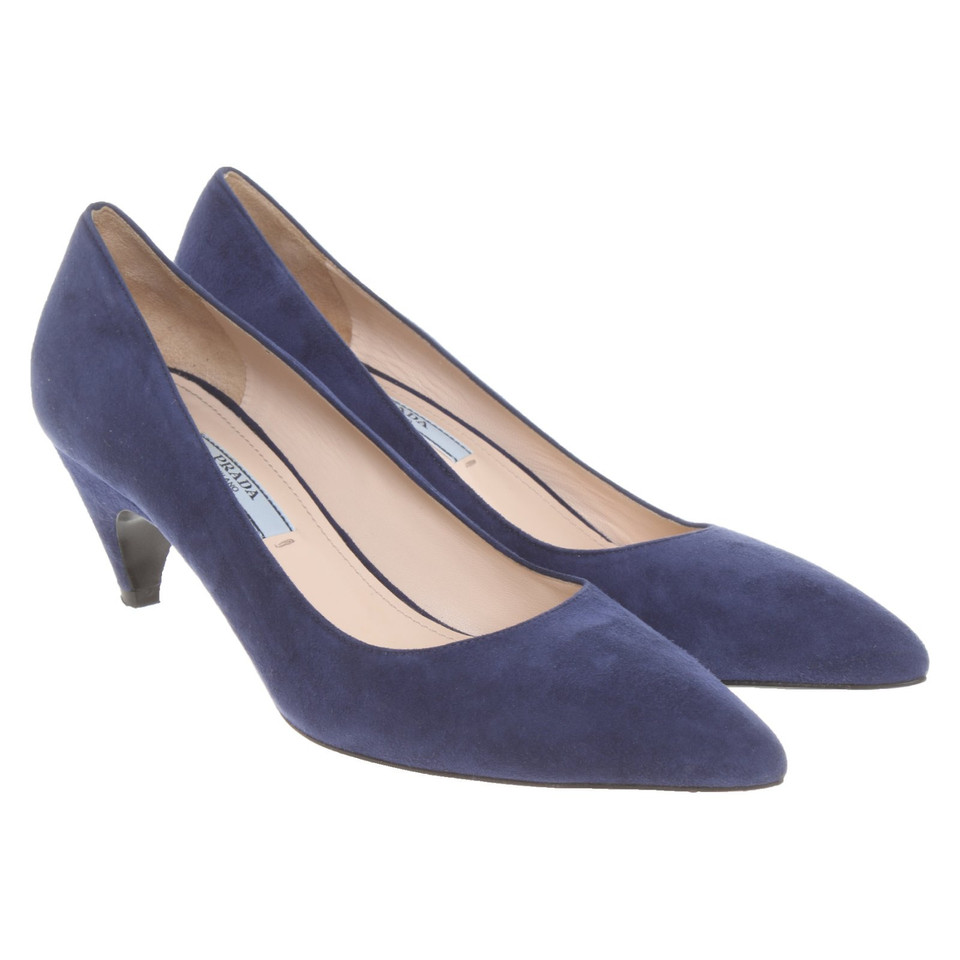 Prada Pumps/Peeptoes en Daim en Bleu