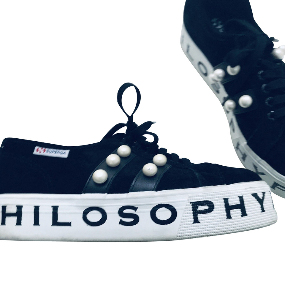 Philosophy Di Lorenzo Serafini Chaussures de sport en Daim en Noir