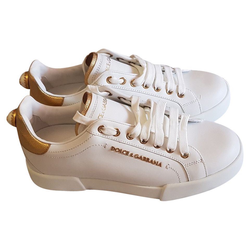 Dolce & Gabbana Sneakers Leer in Wit