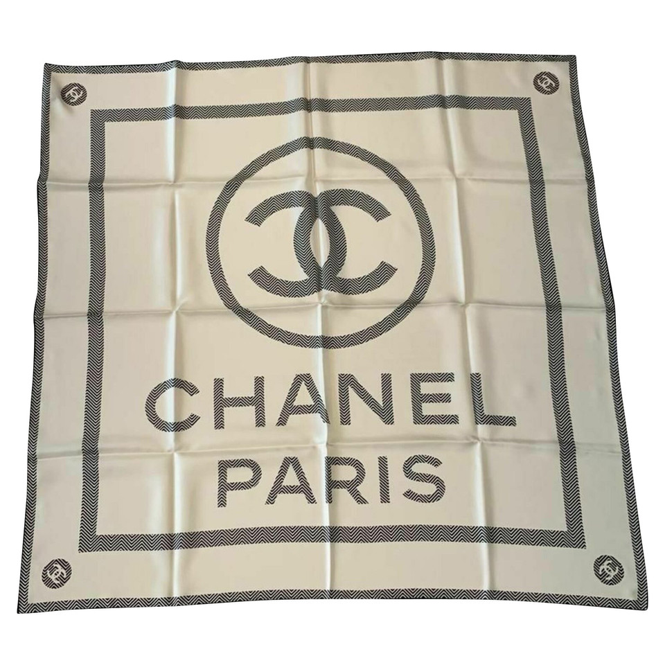 Chanel Sciarpa in Seta in Crema