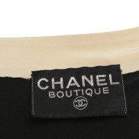 Chanel Seidenkleid in Beige/Schwarz