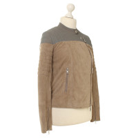 Closed Leather jacket in beige/grey