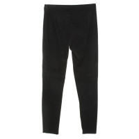 Ralph Lauren pantaloni in pelle scamosciata in nero