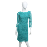 Diane Von Furstenberg Robe en dentelle en turquoise