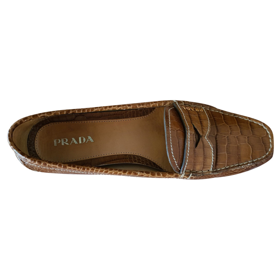 Prada Slippers/Ballerinas Leather in Brown