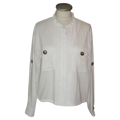 Marc Cain Jacket/Coat Linen in White