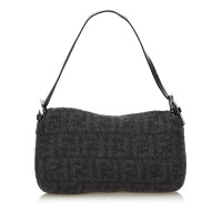 Fendi Baguette Bag Micro Wool in Grey