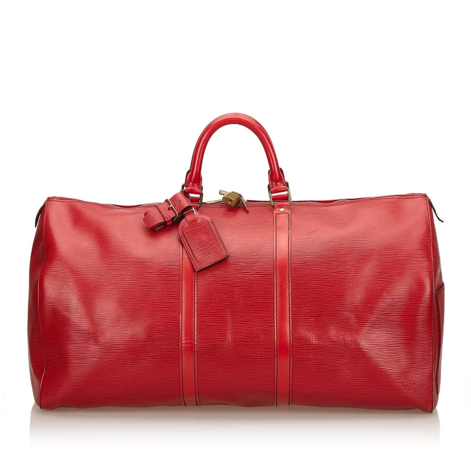 Louis Vuitton Keepall 55 Leer in Rood