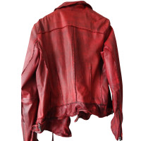 Muubaa Lederen jas in rood