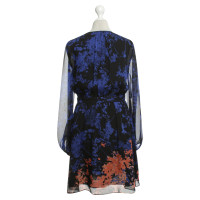 Diane Von Furstenberg zijden jurk in blauw/zwart
