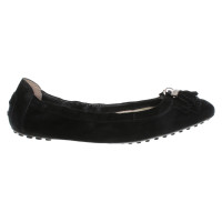 Tod's Slipper/Ballerinas aus Wildleder in Schwarz