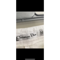 Christian Dior Paire de Pantalon en Coton en Blanc