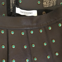 Valentino Garavani Pleated leather skirt