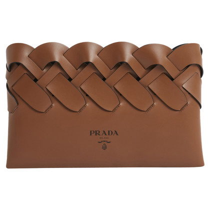 Prada Clutch Bag Leather in Ochre