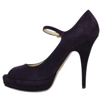 Prada Pumps/Peeptoes aus Wildleder in Violett