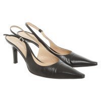 Unützer Pumps/Peeptoes aus Leder in Schwarz