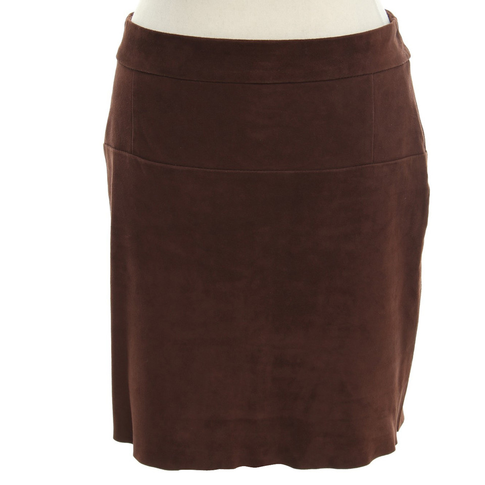 Hemisphere Leather skirt in brown